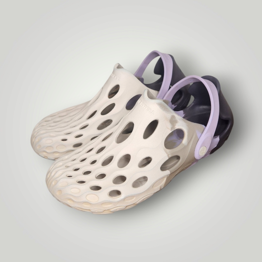 Stylish Cream and Purple Women's Clogs
